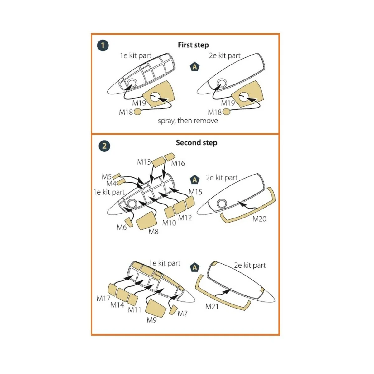F84E/G Thunderjet painting mask for Italeri/Academy kits, 1/72 - Cl...