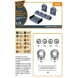 Me-410 B-1/U2/U4/R4 wheel set and exhausts for Airfix kit, 1/72 - C... 2