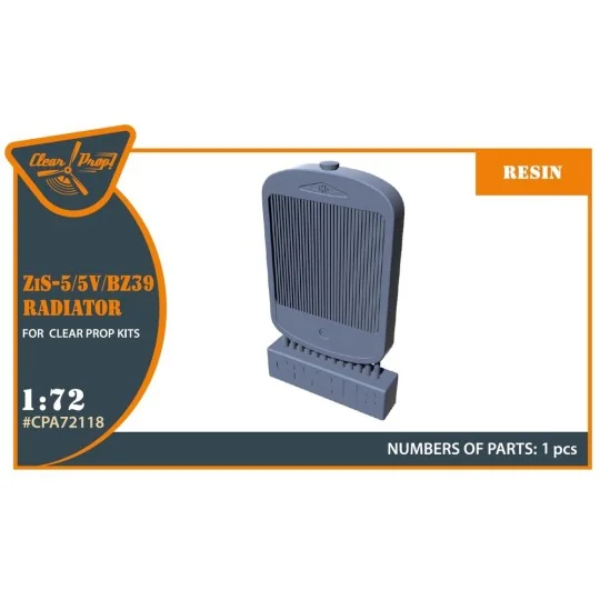 ZiS-5/5V/BZ39 Radiator for CP kits, 1/72 - Clear Prop Accessories C...