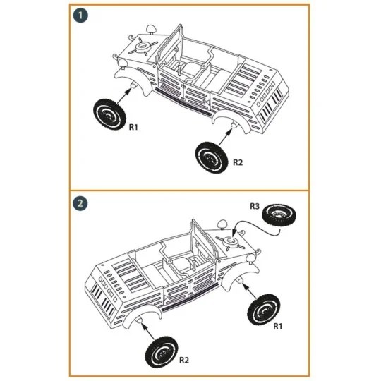 Kubelwagen type 82 Wheel set, 1/72 - Clear Prop Accessories CPA72124