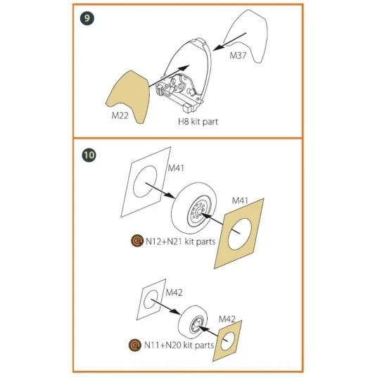 Mirage 2000D double-sided painting mask for Modelsvit kit 72075, 1/...