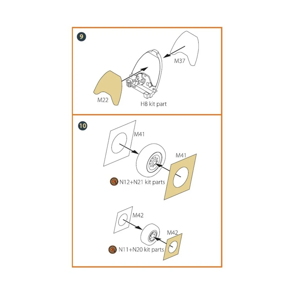 Mirage 2000D double-sided painting mask for Modelsvit kit 72075, 1/...