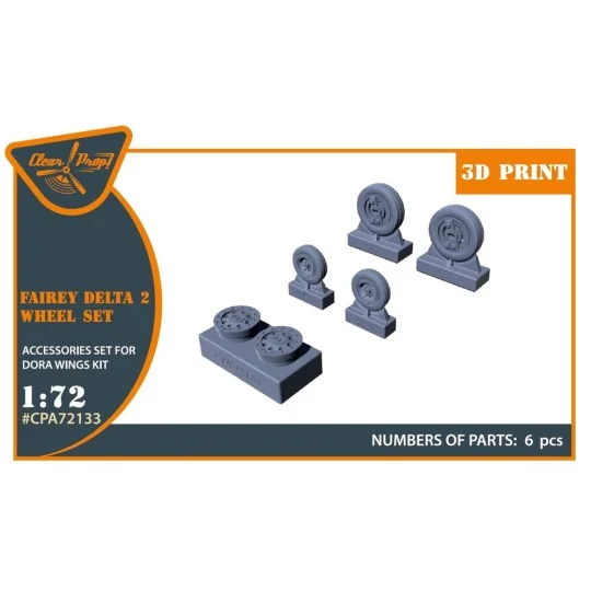 Fairey Delta 2 wheel set for Dora Wings kit, 1/72 - Clear Prop Acce...