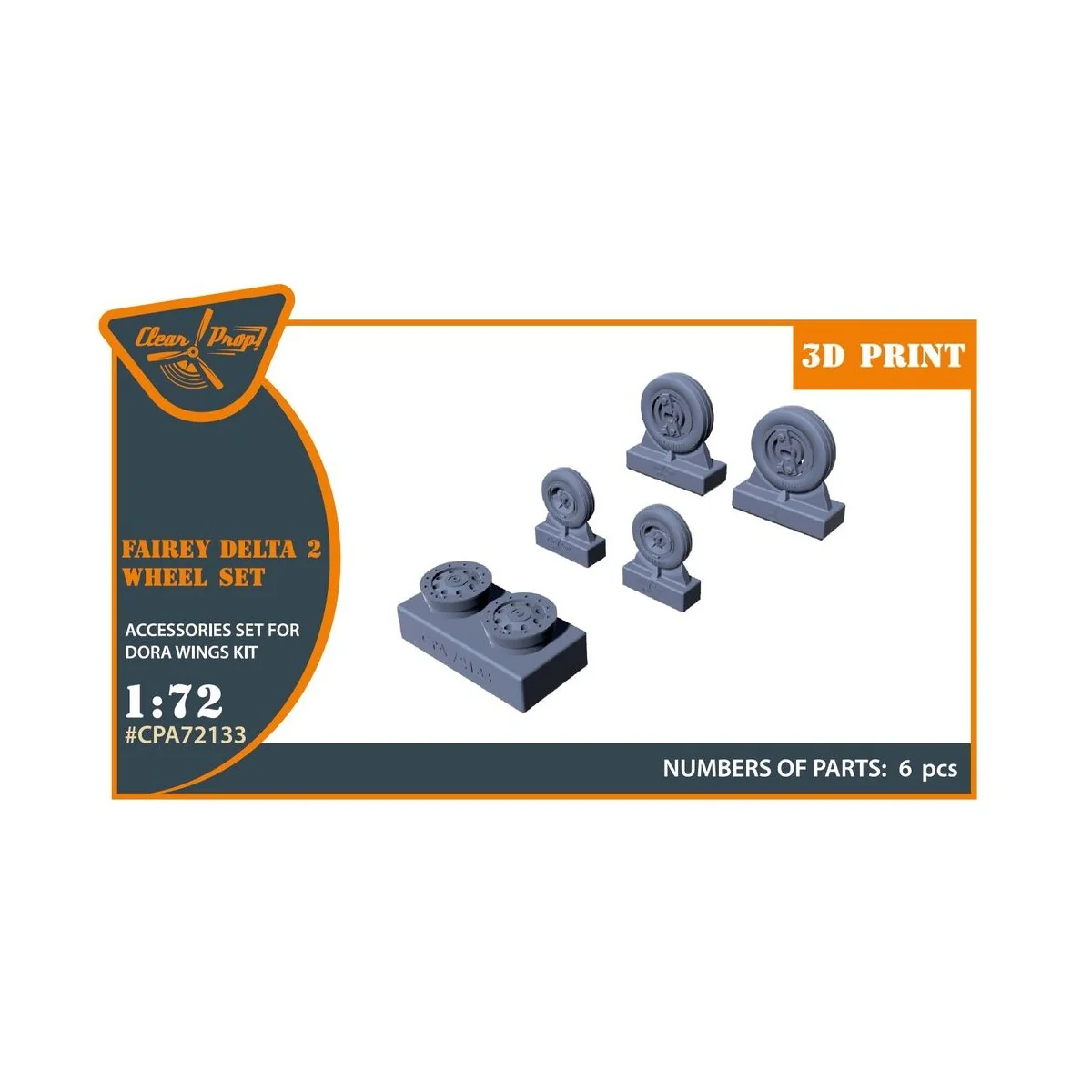 Fairey Delta 2 wheel set for Dora Wings kit, 1/72 - Clear Prop Acce...