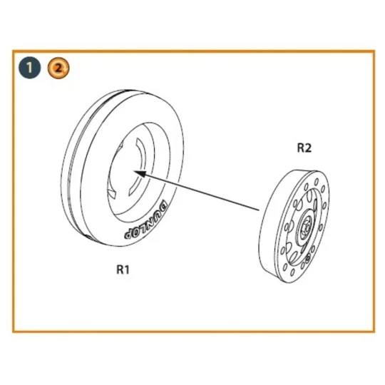 Fairey Delta 2 wheel set for Dora Wings kit, 1/72 - Clear Prop Acce...