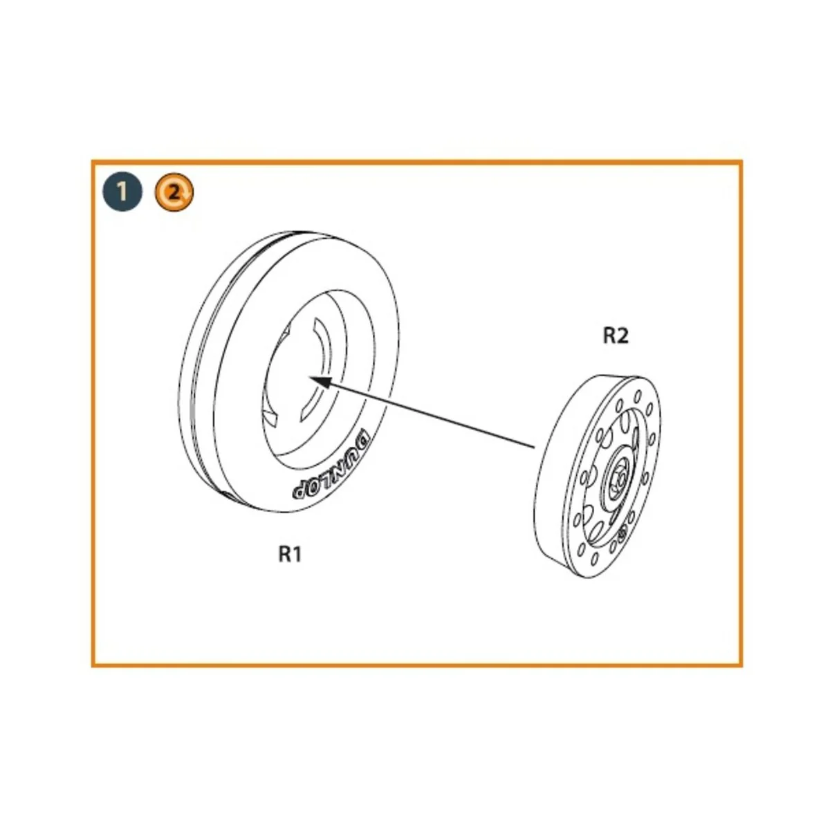 Fairey Delta 2 wheel set for Dora Wings kit, 1/72 - Clear Prop Acce...
