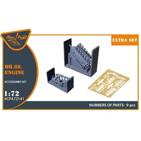 DH.88 Comet engine set 3D print, 1/72 - Clear Prop Accessories CPA7...