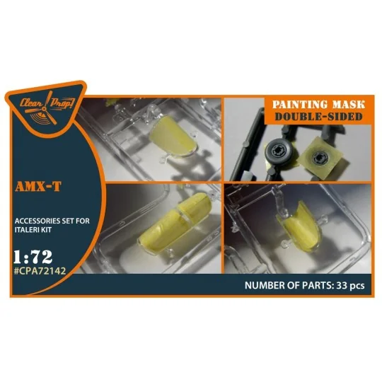 AMX-T double-sided painting mask for Italeri kits, 1/72 - Clear Pro...