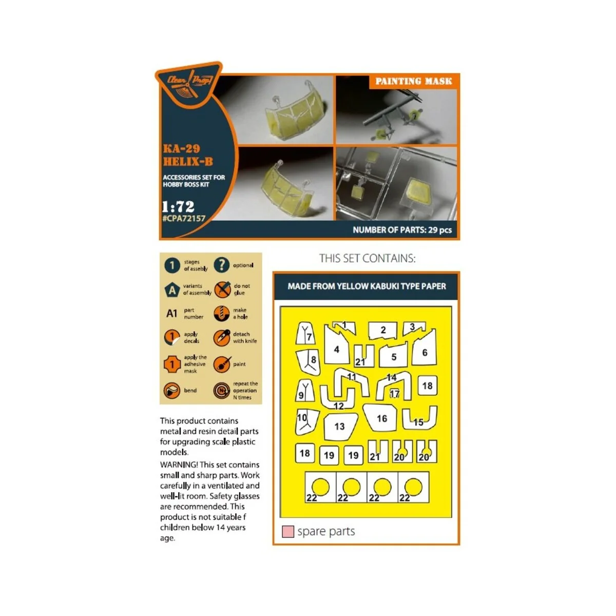 Ka-29 Helix-B painting mask for Hobby Boss kits, 1/72 - Clear Prop ...