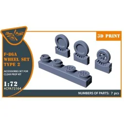 F-86A wheel set type 2 for CP kits, 1/72 - Clear Prop Accessories C...