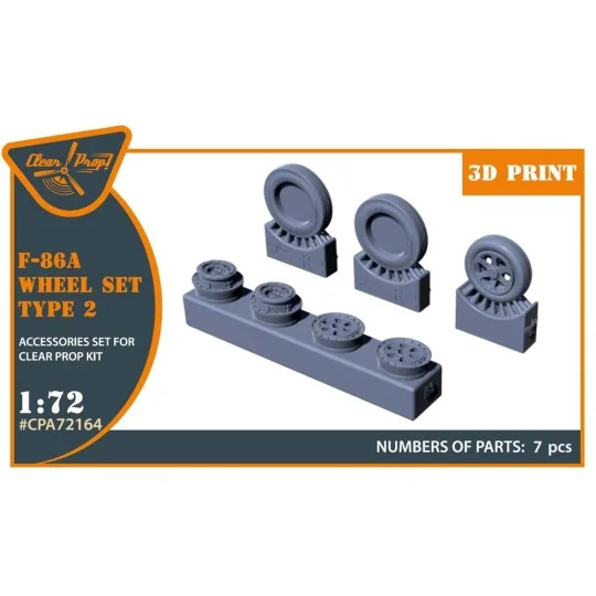 F-86A wheel set type 2 for CP kits, 1/72 - Clear Prop Accessories C...