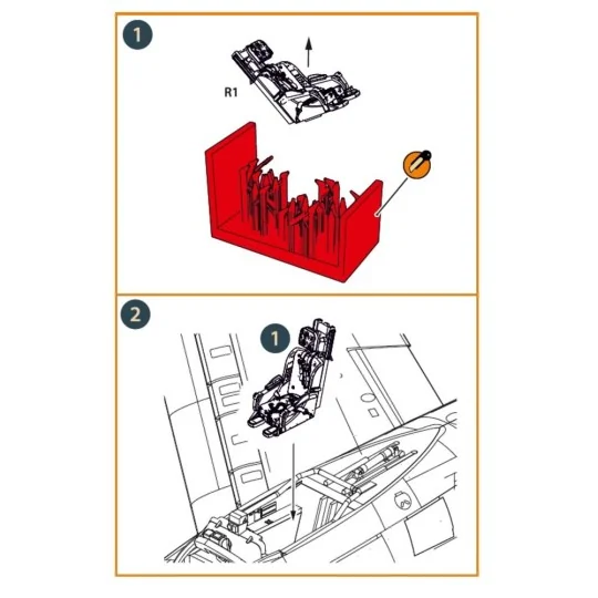 F-86A Ejection seat early for CP kits, 1/72 - Clear Prop Accessorie...