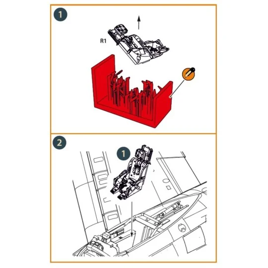 F-86A Ejection seat late for CP kits, 1/72 - Clear Prop Accessories...