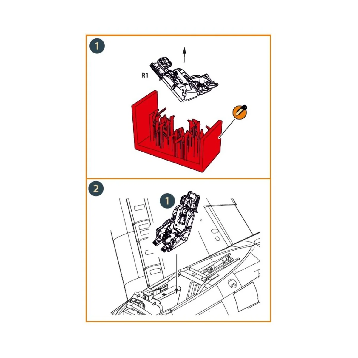 F-86A Ejection seat late for CP kits, 1/72 - Clear Prop Accessories...