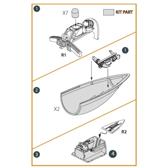 F-86A Closed canopy frame detailing set for CP kits, 1/72 - Clear P...