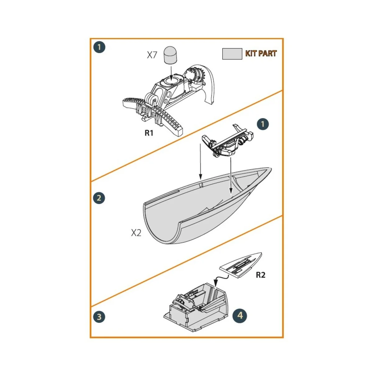 F-86A Closed canopy frame detailing set for CP kits, 1/72 - Clear P...