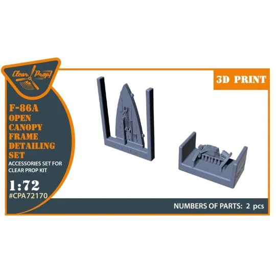 F-86A Open canopy frame detailing set for CP kits, 1/72 - Clear Pro...