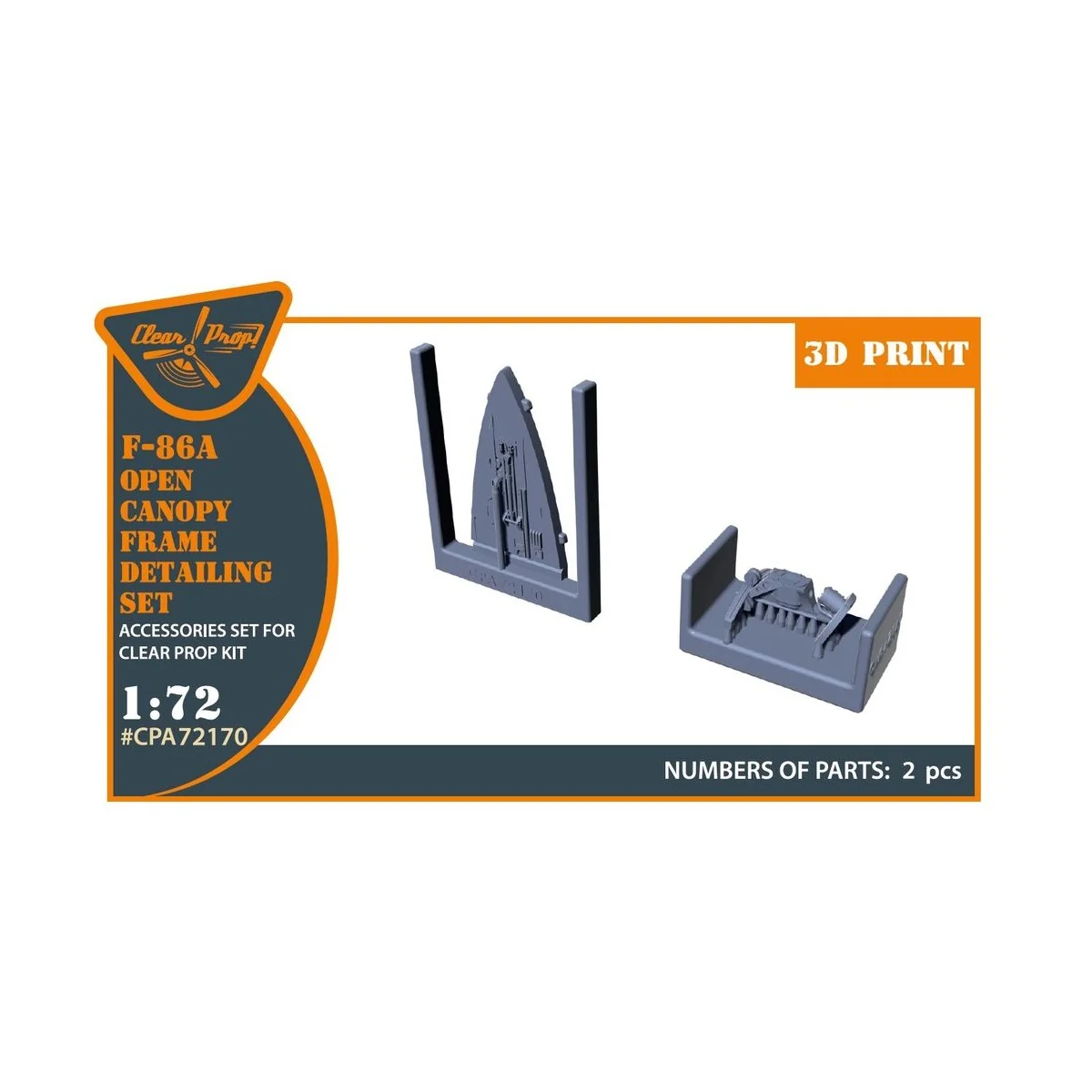F-86A Open canopy frame detailing set for CP kits, 1/72 - Clear Pro...