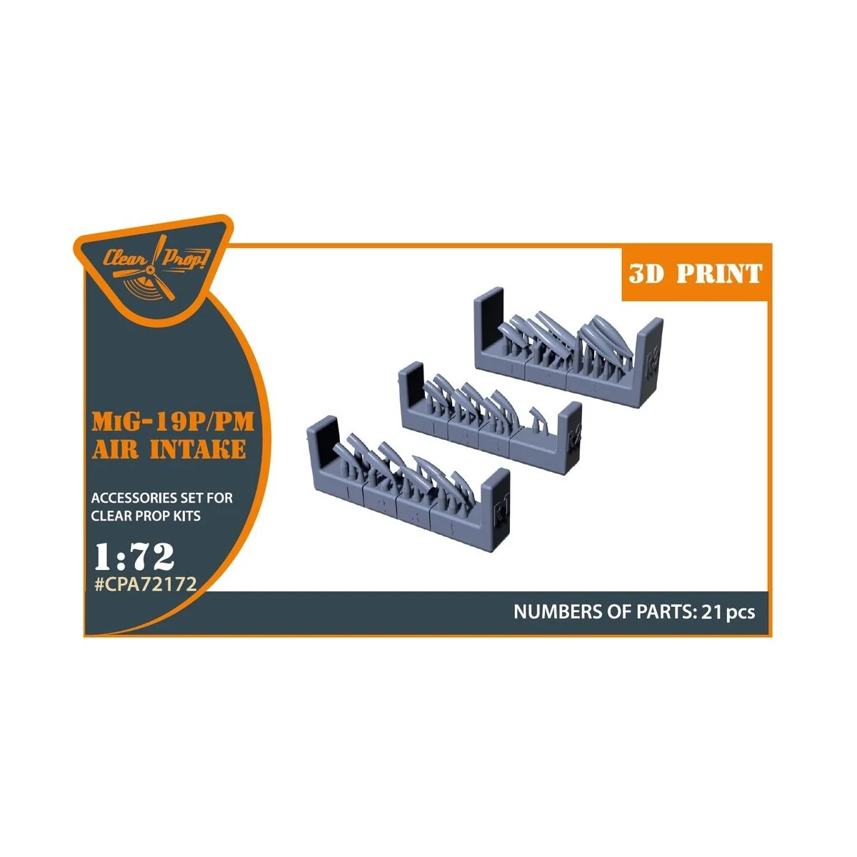 MiG-19P/PM Air intake for CP kits, 1/72 - Clear Prop Accessories CP...