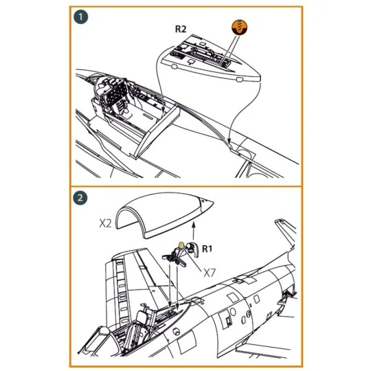 F-86A Open canopy frame detailing set for CP kits, 1/72 - Clear Pro...