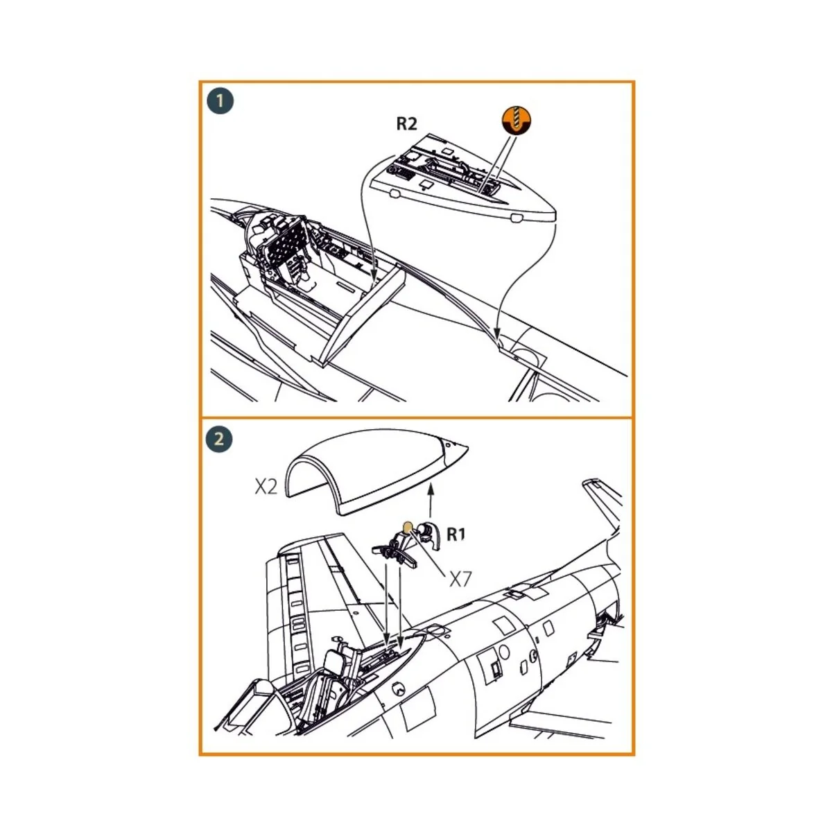 F-86A Open canopy frame detailing set for CP kits, 1/72 - Clear Pro...