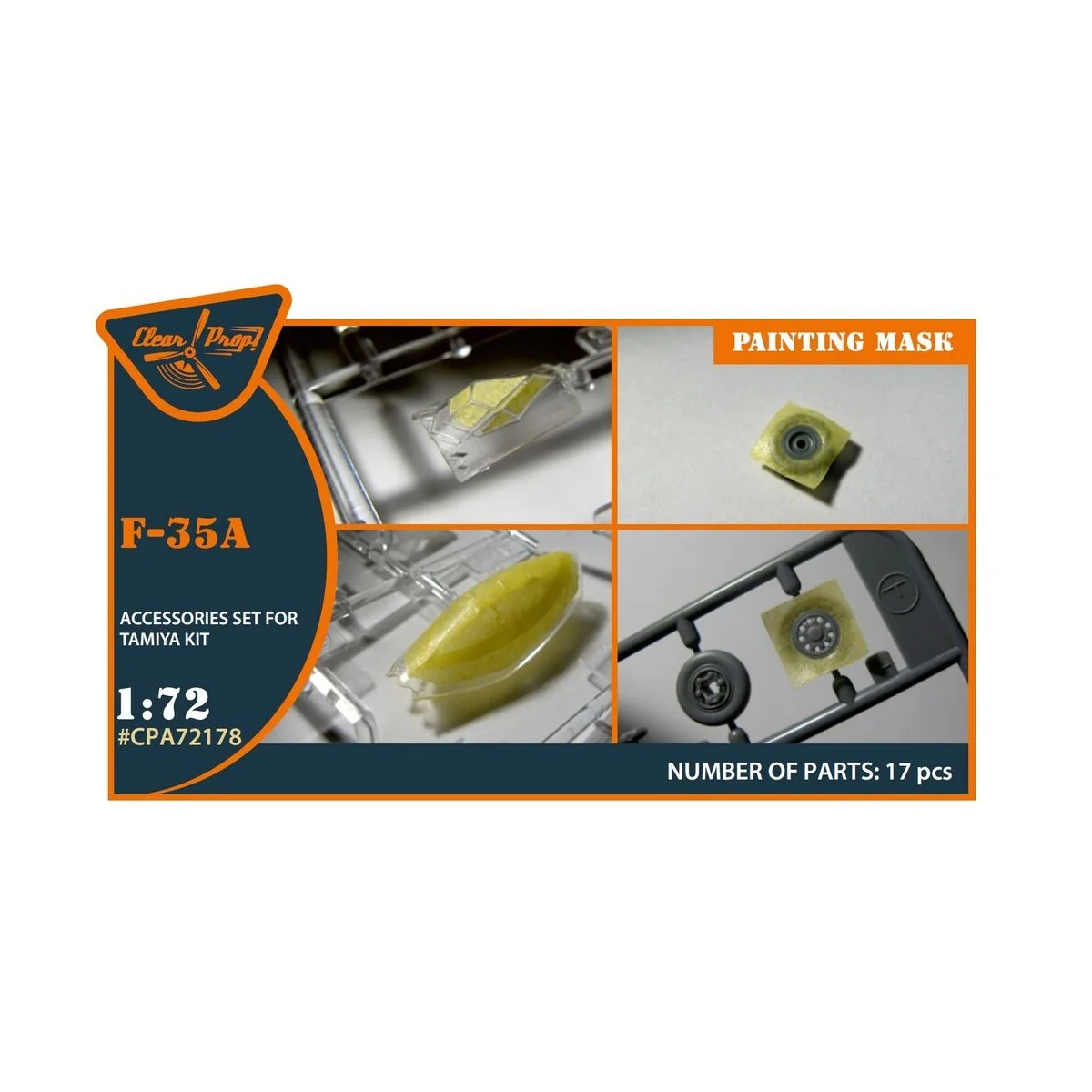 F-35A painting mask for Tamiya kit, 1/72 - Clear Prop Accessories C...