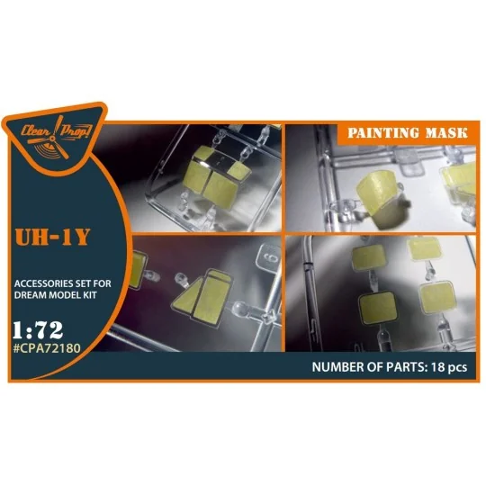 UH-1Y painting mask for Dream Model kits, 1/72 - Clear Prop Accesso...