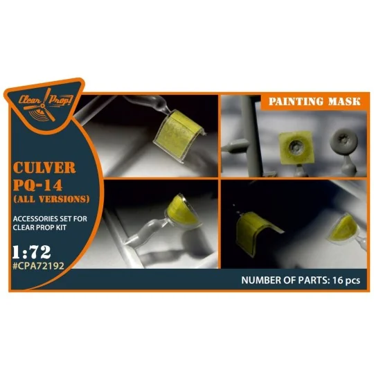 Culver PQ-14 (all versions) painting mask for CP kits, 1/72 - Clear...