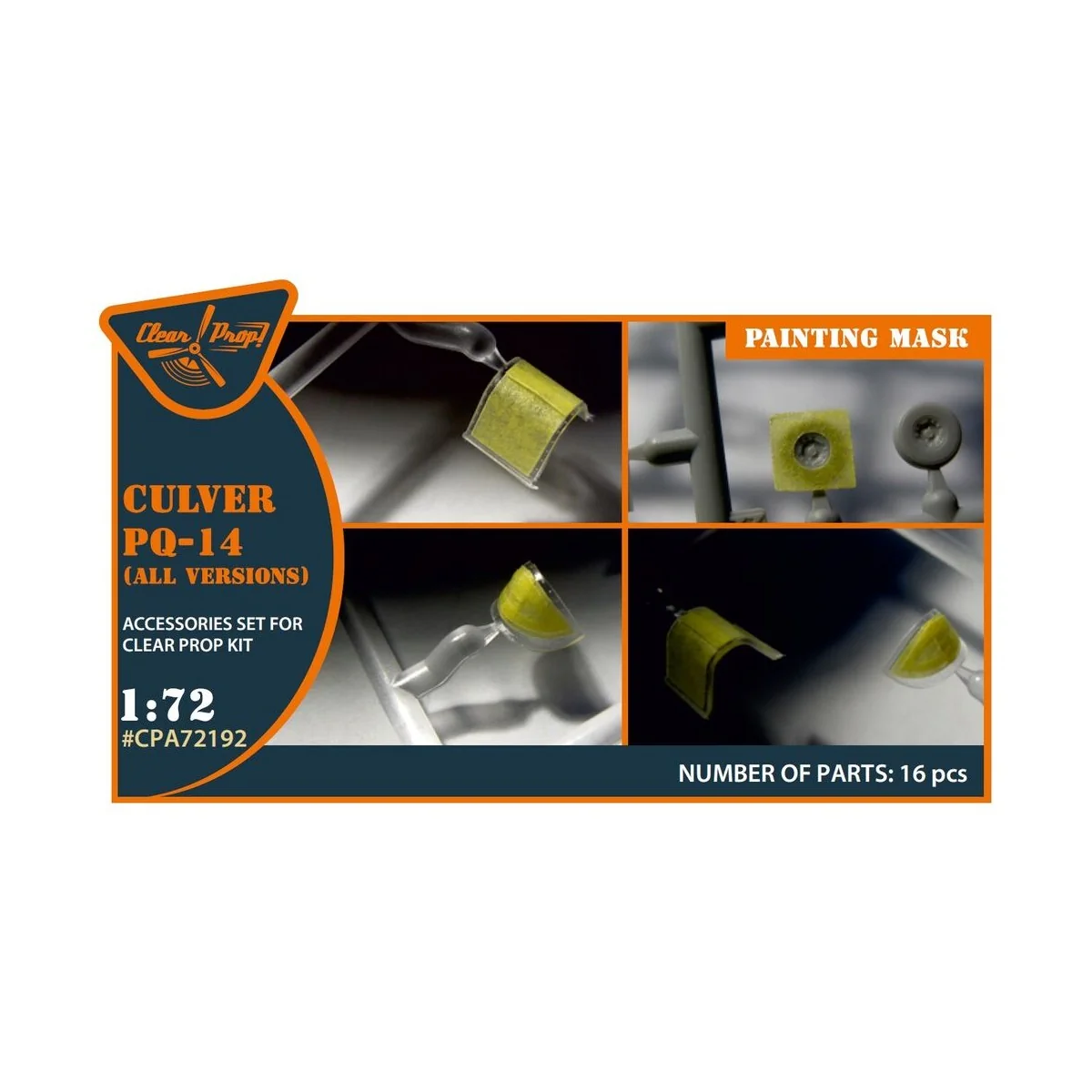 Culver PQ-14 (all versions) painting mask for CP kits, 1/72 - Clear...
