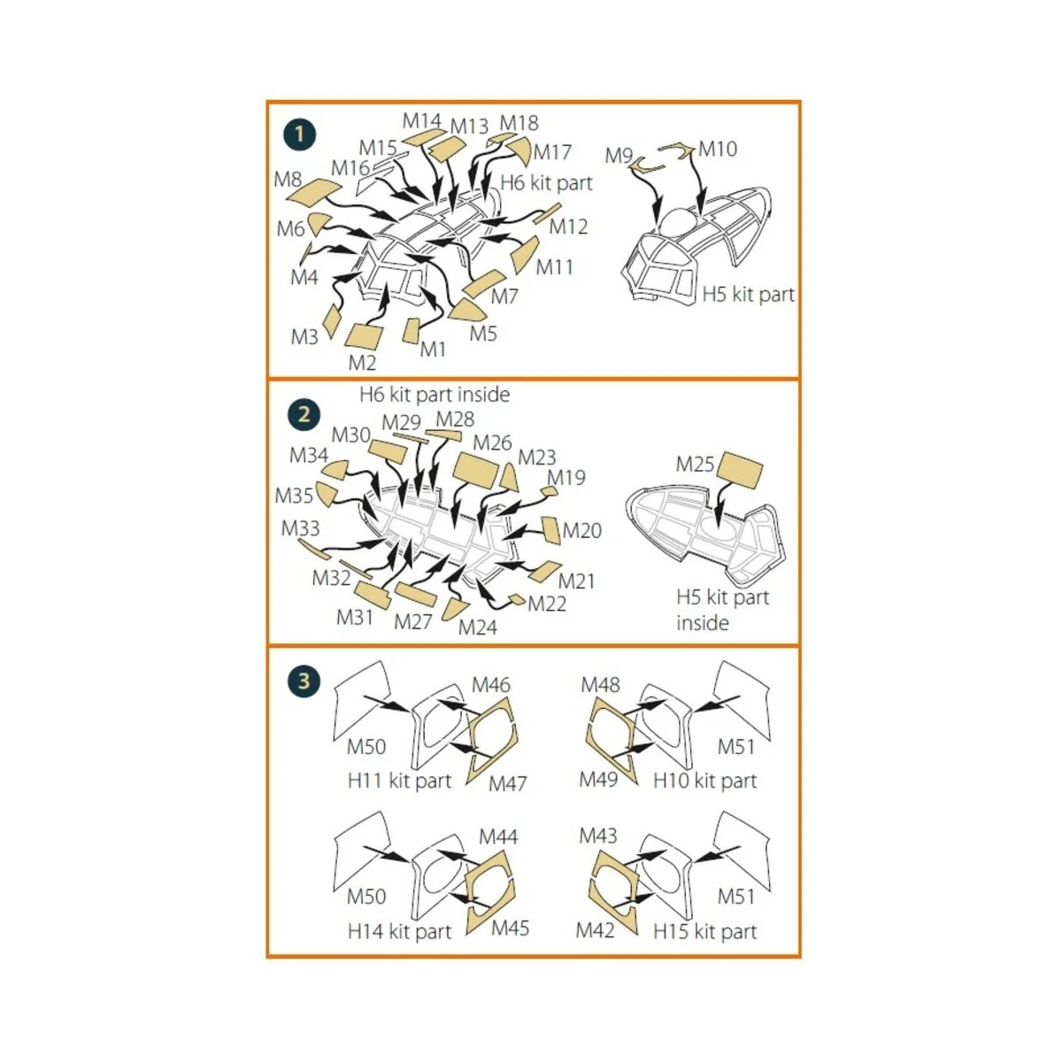 Mosquito B.XVI/PRXVI double-sided painting mask for Airfix kit, 1/7...
