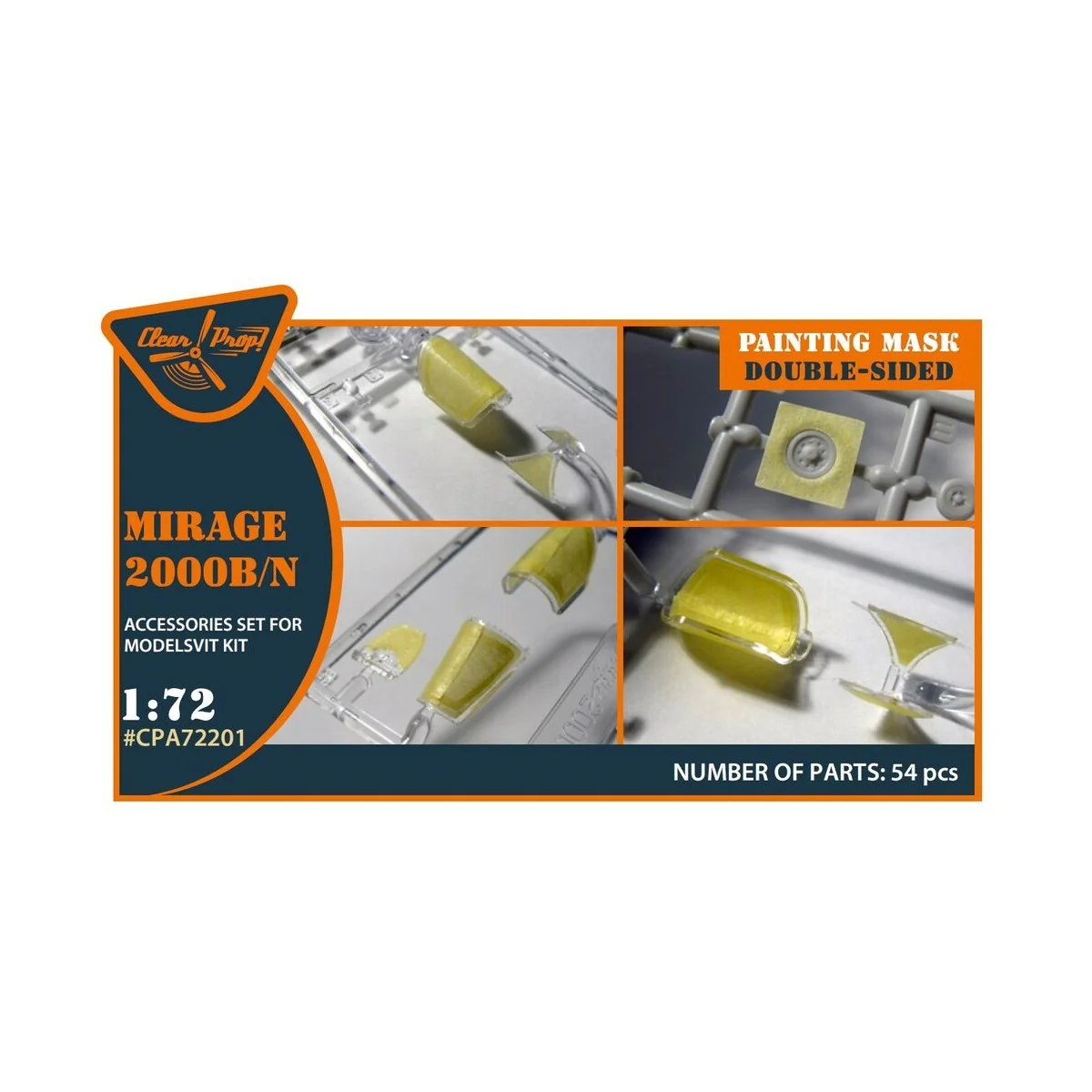 Mirage 2000B/N double-sided painting mask for Modelsvit kit, 1/72 -...