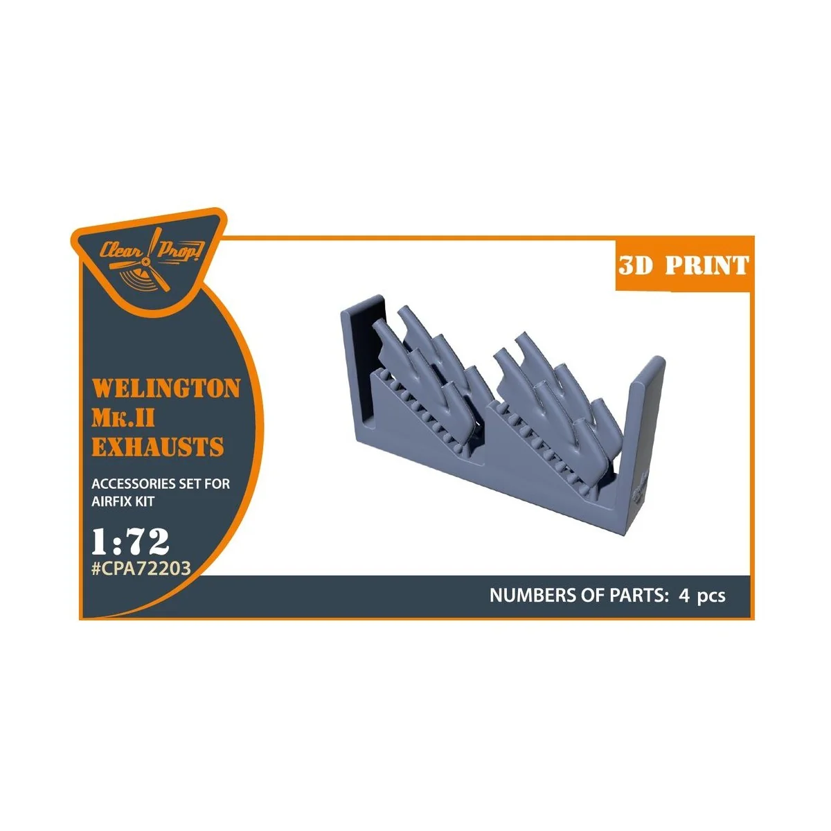 Welington Mk.II exhausts for Airfix kits, 1/72 - Clear Prop Accesso...