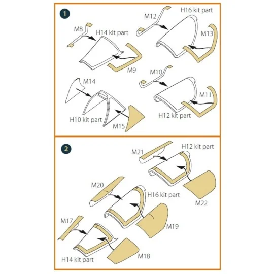 Mirage 2000B/N double-sided painting mask for Modelsvit kit, 1/72 -...