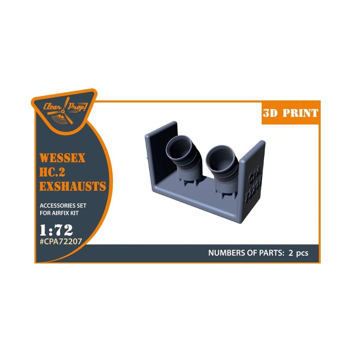 Wessex HC.2 Exhausts for Airfix kit, 1/72 - Clear Prop Accessories ...