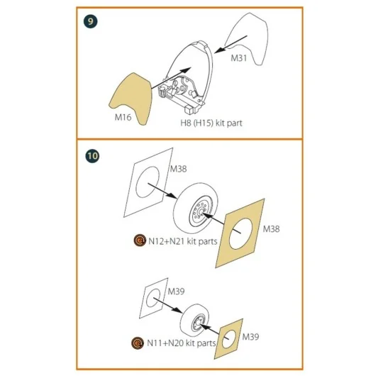 Mirage 2000B/N double-sided painting mask for Modelsvit kit, 1/72 -...
