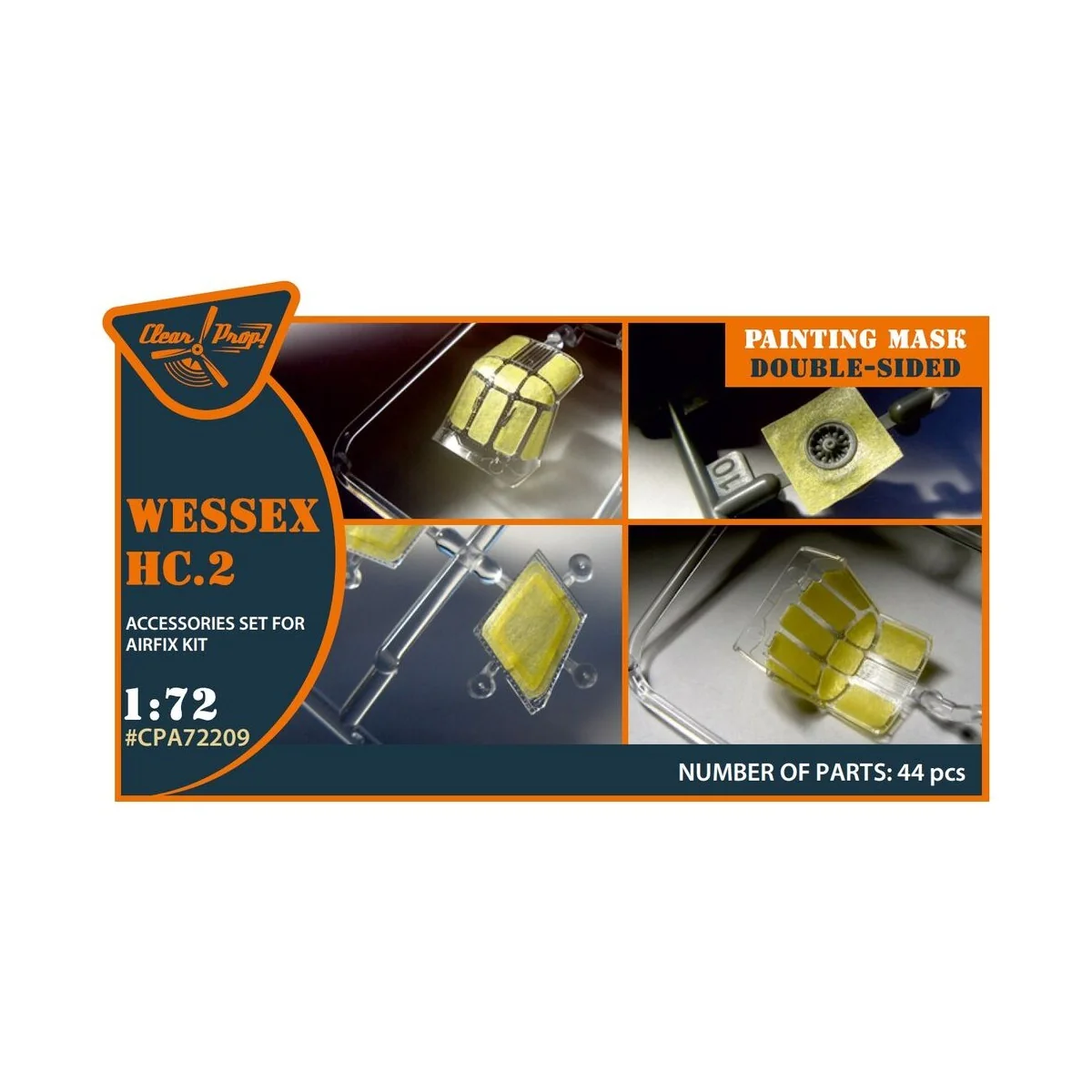 Wessex HC.2 double-sided painting mask for Airfix kit, 1/72 - Clear...