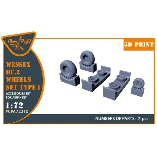 Wessex HC.2 Wheel set type 1 for Airfix kit, 1/72 - Clear Prop Acce...