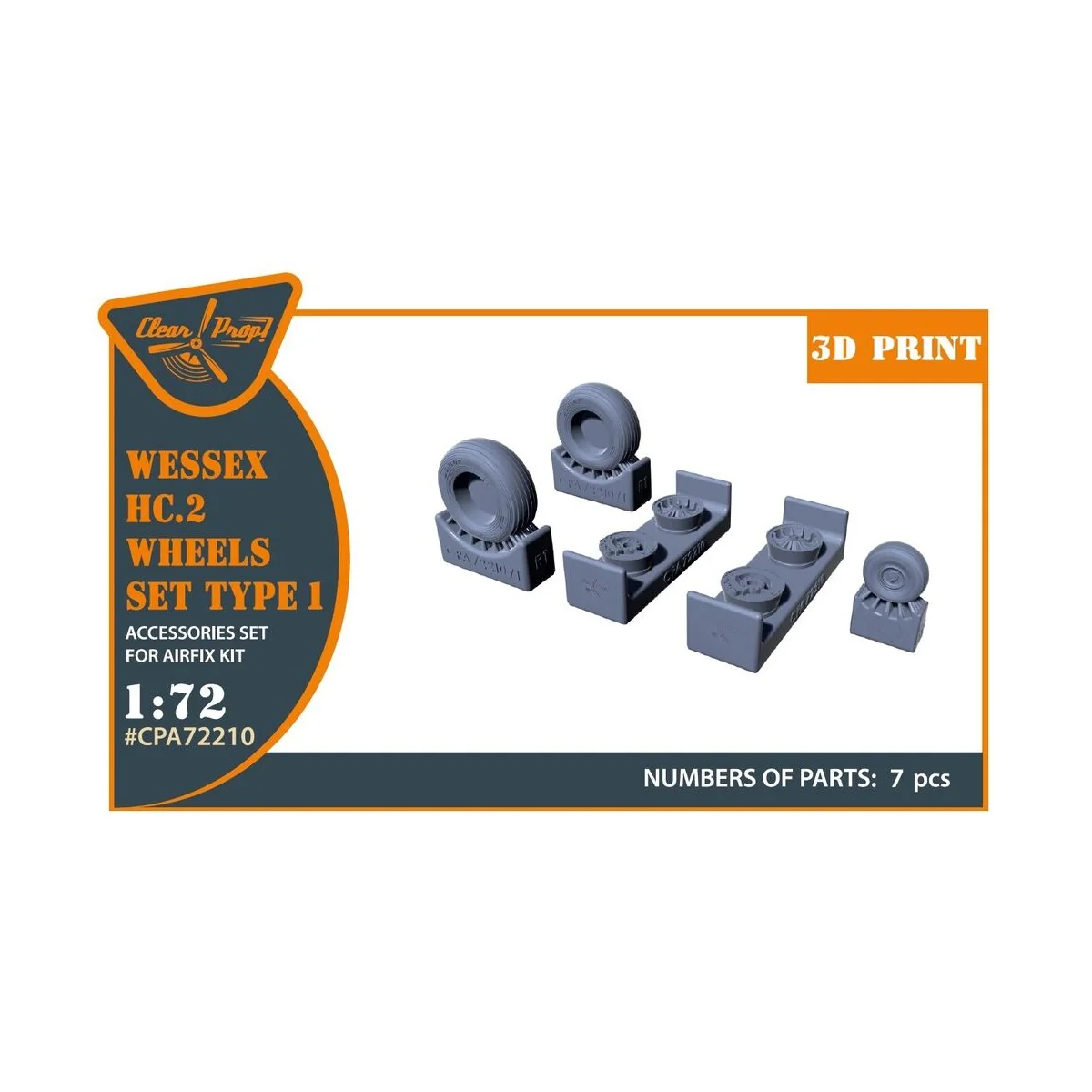 Wessex HC.2 Wheel set type 1 for Airfix kit, 1/72 - Clear Prop Acce...
