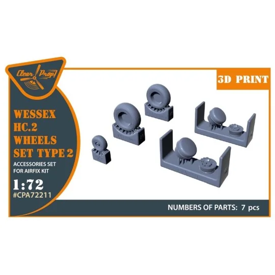 Wessex HC.2 Wheel set type 2 for Airfix kit, 1/72 - Clear Prop Acce...