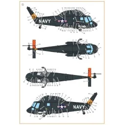 UH-2/SH-2 Seasprite (early version) technical stencils, 1/72 - Clea... 2
