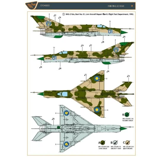 MiG-21 in Ukrainian Service, 1/48 - Clear Prop Accessories CPD48005