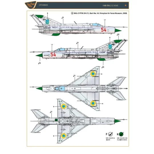 MiG-21 in Ukrainian Service, 1/48 - Clear Prop Accessories CPD48005