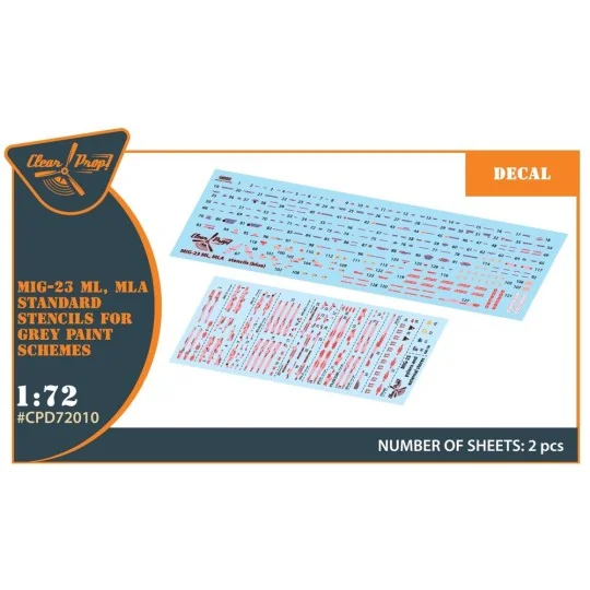 MiG-23ML, MLA standard stencils for grey paint schemes for CP kits ...