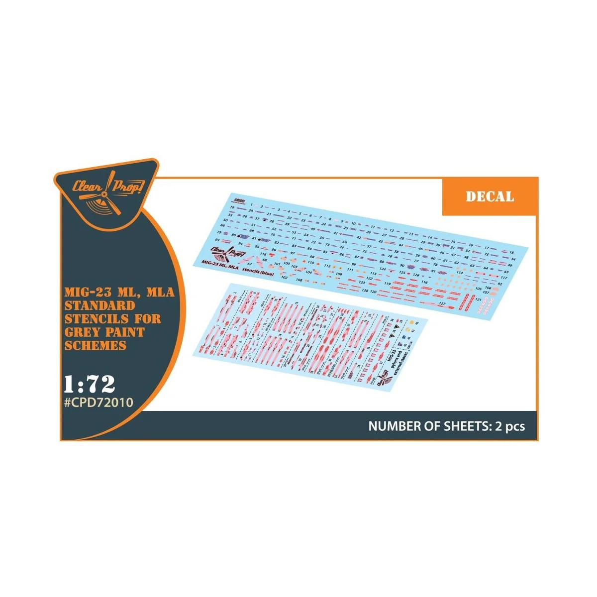 MiG-23ML, MLA standard stencils for grey paint schemes for CP kits ...