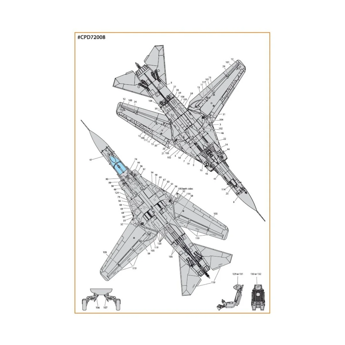 MiG-23ML, MLA, MLD, P, MLAE standard stencils for CP kits and other...
