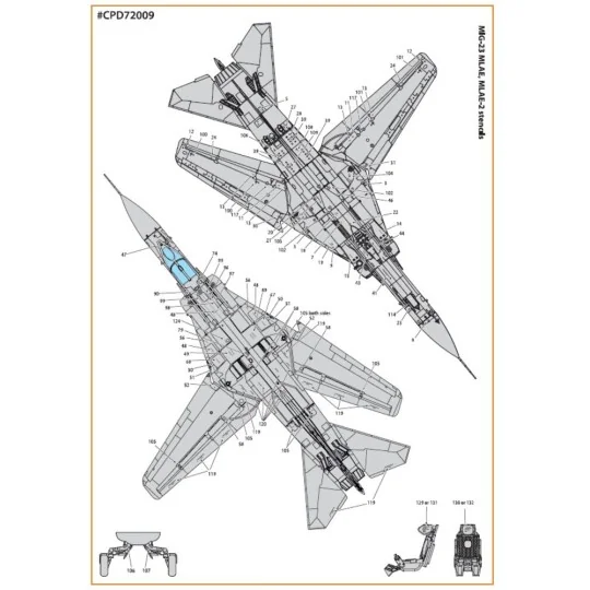 MiG-23ML, MLA, MLD, P, MLAE standard english stencils for CP kits a...