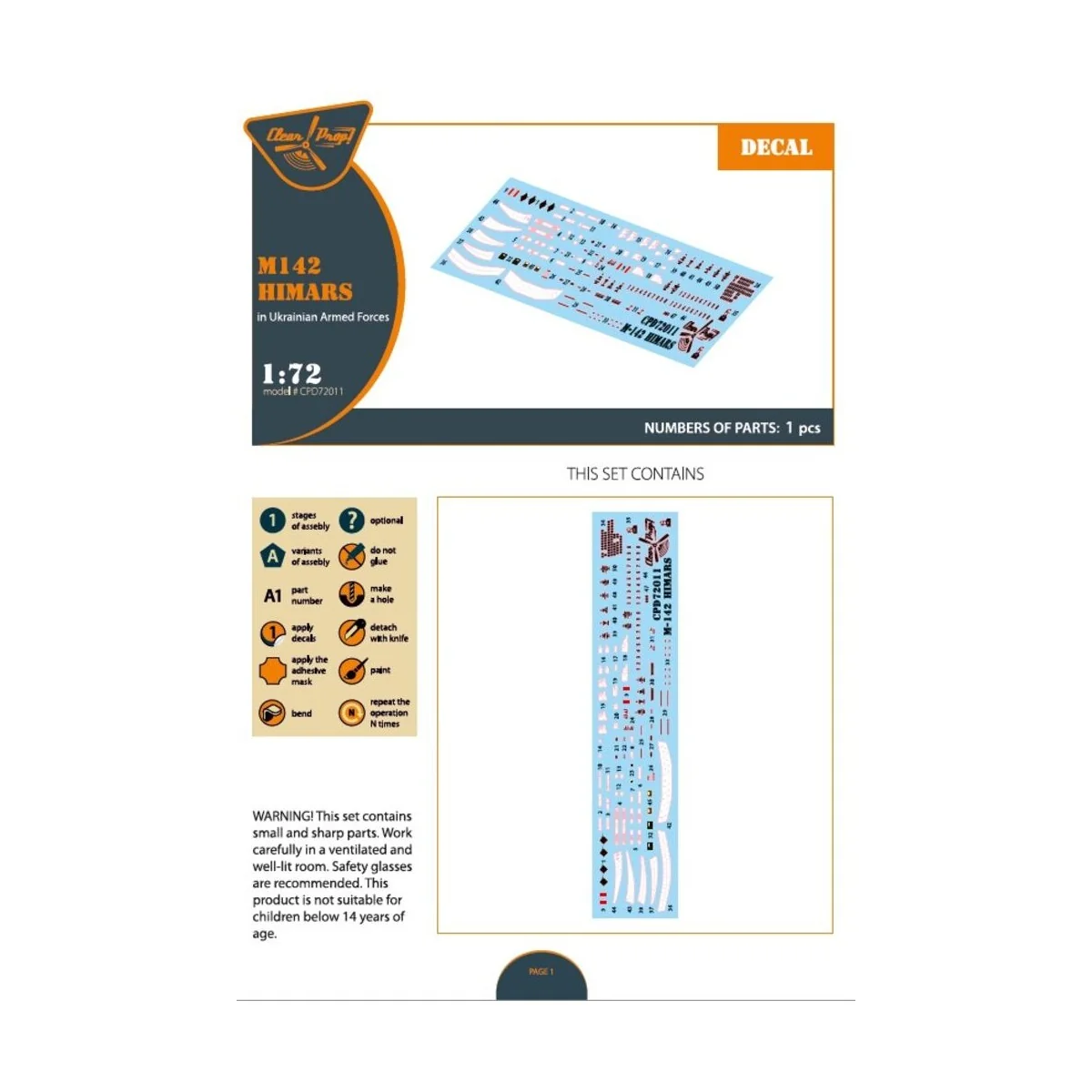M142 Himars in Ukrainian Armed Forces decal set for Foreart, Meng, ...