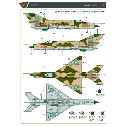 MiG-21 in Ukrainian Service, 1/72 - Clear Prop Accessories CPD72012