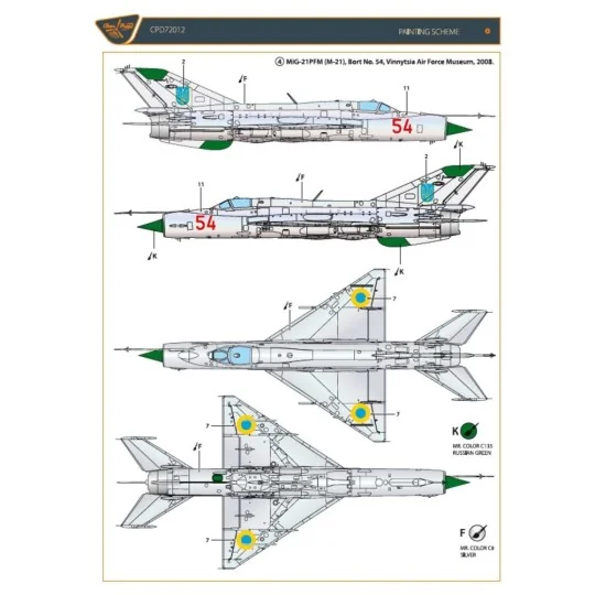 MiG-21 in Ukrainian Service, 1/72 - Clear Prop Accessories CPD72012