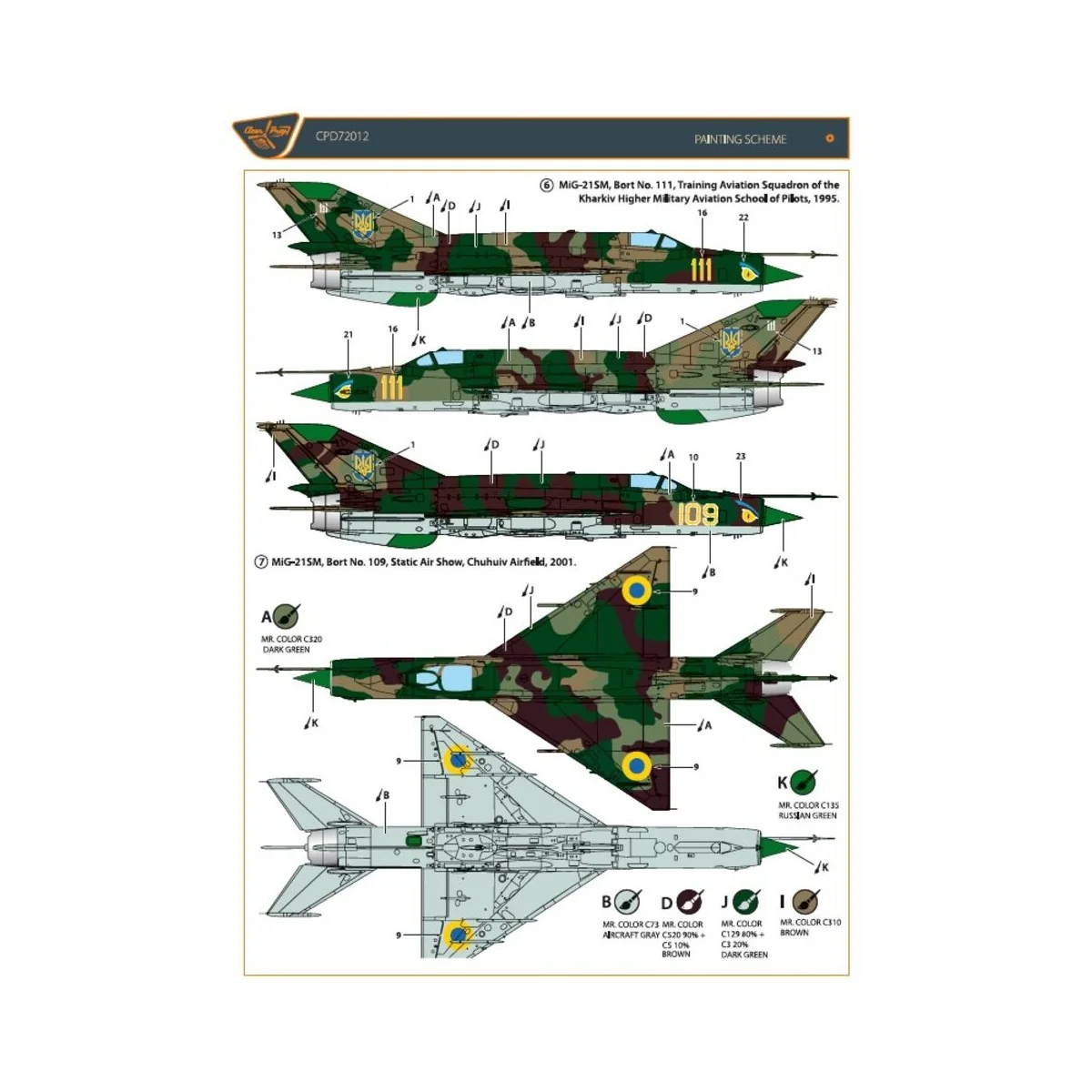 MiG-21 in Ukrainian Service, 1/72 - Clear Prop Accessories CPD72012
